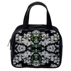 White Bush Repeats Classic Handbag (one Side) by kaleidomarblingart