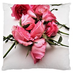 Scattered Roses Large Flano Cushion Case (one Side) by kaleidomarblingart