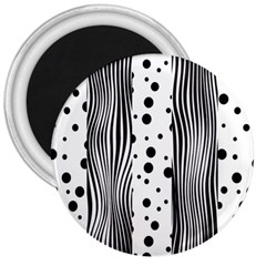 Stripes Black White Pattern 3  Magnets by designsbymallika