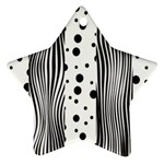 Stripes Black White Pattern Ornament (Star) Front