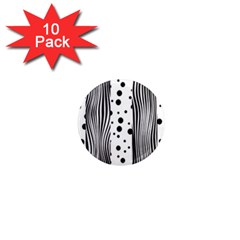 Stripes Black White Pattern 1  Mini Magnet (10 Pack)  by designsbymallika