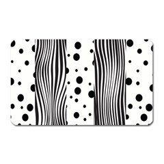 Stripes Black White Pattern Magnet (rectangular) by designsbymallika