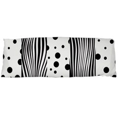 Stripes Black White Pattern Body Pillow Case (dakimakura) by designsbymallika