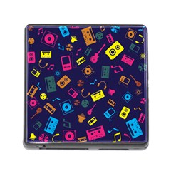 Seamless Musical Pattern Memory Card Reader (square 5 Slot) by designsbymallika
