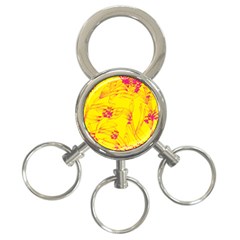 Floral Abstract Pattern 3-Ring Key Chain