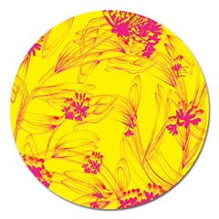 Floral Abstract Pattern Magnet 5  (Round)