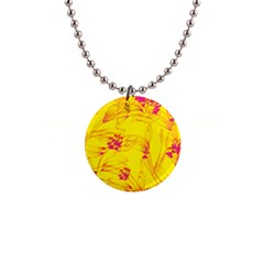 Floral Abstract Pattern 1  Button Necklace by designsbymallika