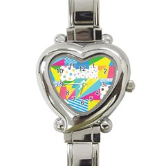 Geometric Pattern Heart Italian Charm Watch by designsbymallika