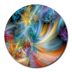 Colorful Thoughts Round Mousepad by WolfepawFractals
