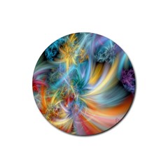 Colorful Thoughts Rubber Coaster (round) by WolfepawFractals