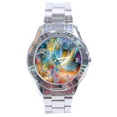 Colorful Thoughts Stainless Steel Analogue Watch by WolfepawFractals