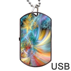 Colorful Thoughts Dog Tag Usb Flash (one Side) by WolfepawFractals
