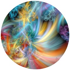 Colorful Thoughts Wooden Puzzle Round by WolfepawFractals