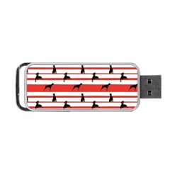 Doberman Dogs On Lines Portable Usb Flash (one Side) by SychEva