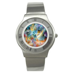 Colorful Thoughts Stainless Steel Watch by WolfepawFractals