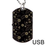 Folk flowers pattern  Dog Tag USB Flash (Two Sides) Front