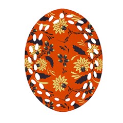 Folk Flowers Pattern  Ornament (oval Filigree) by Eskimos
