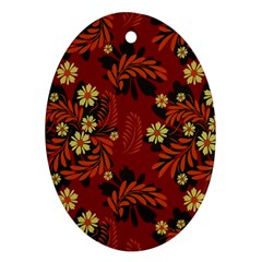 Folk Flowers Pattern Oval Ornament (two Sides) by Eskimos