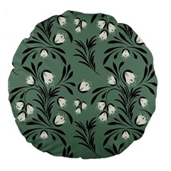 Folk Flowers Pattern Large 18  Premium Round Cushions by Eskimos