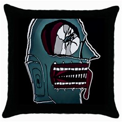 Colored Creepy Man Portrait Illustration Throw Pillow Case (black) by dflcprintsclothing