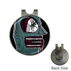 Colored Creepy Man Portrait Illustration Hat Clips With Golf Markers by dflcprintsclothing