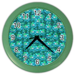 Big Roses In The Forest Color Wall Clock by pepitasart