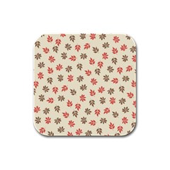 Ashleaf Maple Rubber Square Coaster (4 Pack)  by tmsartbazaar