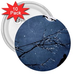 Full Moon Landscape Scene Illustration 3  Buttons (10 Pack)  by dflcprintsclothing