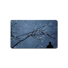 Full Moon Landscape Scene Illustration Magnet (name Card) by dflcprintsclothing