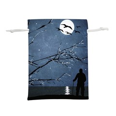 Full Moon Landscape Scene Illustration Lightweight Drawstring Pouch (l) by dflcprintsclothing