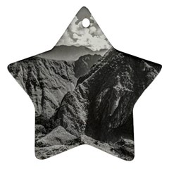 Machu Picchu Black And White Landscape Ornament (star) by dflcprintsclothing