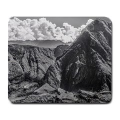 Machu Picchu Black And White Landscape Large Mousepads by dflcprintsclothing