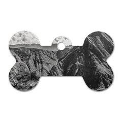 Machu Picchu Black And White Landscape Dog Tag Bone (two Sides) by dflcprintsclothing