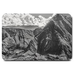 Machu Picchu Black And White Landscape Large Doormat  by dflcprintsclothing