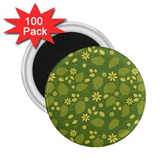 Folk Flowers Pattern Floral Surface Design  2 25  Magnets (100 Pack)  by Eskimos