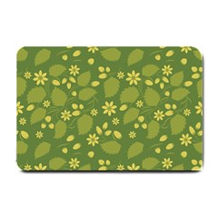 Folk Flowers Pattern Floral Surface Design  Small Doormat  by Eskimos