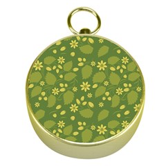 Folk Flowers Pattern Floral Surface Design  Gold Compasses