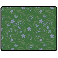 Folk Flowers Pattern Floral Surface Design Double Sided Fleece Blanket (medium) 