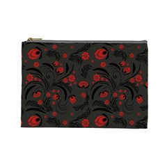 Folk Flowers Pattern Floral Surface Design Cosmetic Bag (large)