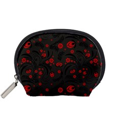 Folk Flowers Pattern Floral Surface Design Accessory Pouch (small) by Eskimos