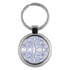 Blue Biro Ornate Key Chain (round) by kaleidomarblingart