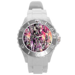 Combat Drops Round Plastic Sport Watch (l) by MRNStudios