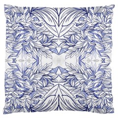 Blue Biro Arabesque  Large Flano Cushion Case (one Side)