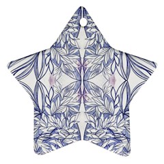 Blue Biro Patterns Ornament (star)