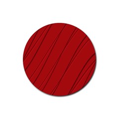 Print Cornell Red Pattern Design Rubber Round Coaster (4 Pack)  by dflcprintsclothing