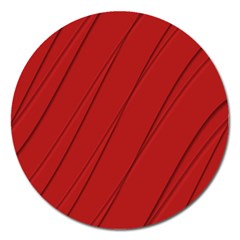 Print Cornell Red Pattern Design Magnet 5  (round) by dflcprintsclothing