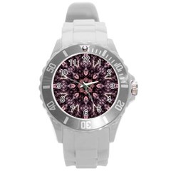 Rose Gold Mandala Round Plastic Sport Watch (L)