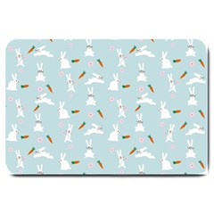 Funny And Funny Hares  And Rabbits In The Meadow Large Doormat  by SychEva