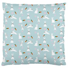 Funny And Funny Hares  And Rabbits In The Meadow Large Flano Cushion Case (one Side) by SychEva