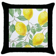 Vintage Lemons Throw Pillow Case (black) by SomethingForEveryone